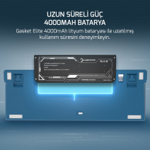 GamePower Gasket Elite X RGB Wireless/Bluetooth/Kablolu Mekanik Hot-Swap Yağlı Switch Gasket Gaming Klavye