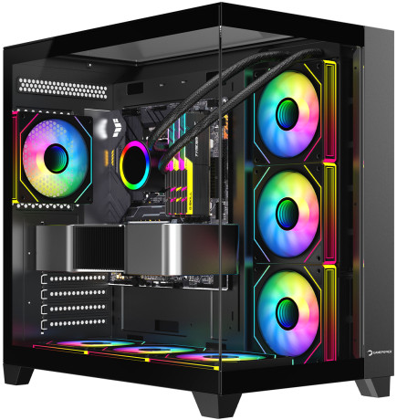 GAMEPOWER WARCRY TOPGLASS 4X ARGB FAN KASA BLACK