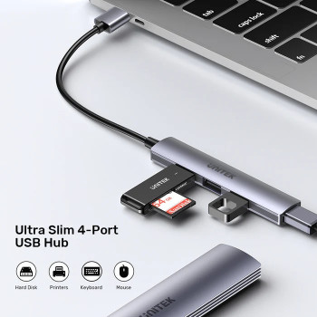 UNITEK TYPE-A TO 4 PORT USB HUB (USB3.0 + 3 x USB2.0) (H1208A)