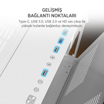 JAMES DONKEY STARK S800 4X ARGB BEYAZ GAMING KASA