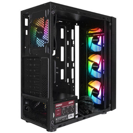 Everest FACED V5 Mesh 600W RGB Siyah Gaming Kasa